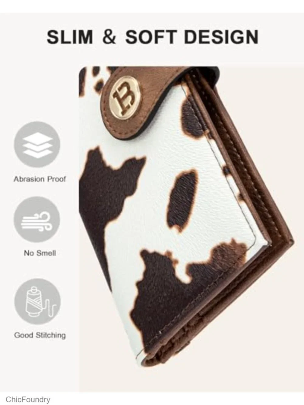 Slim Vegan Leather Bifold Wallet RFID Blocking Card Holder with Zipper Coin